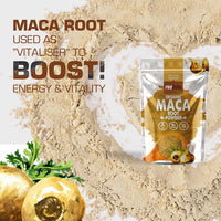 Organic Maca Root Powder 500g Supports Immunity | Premium Macaroot Superfood Super Greens Performance & Endurance Powder | Vegan Pure Peruvian Zero Additives Maca Powder by PROELITE