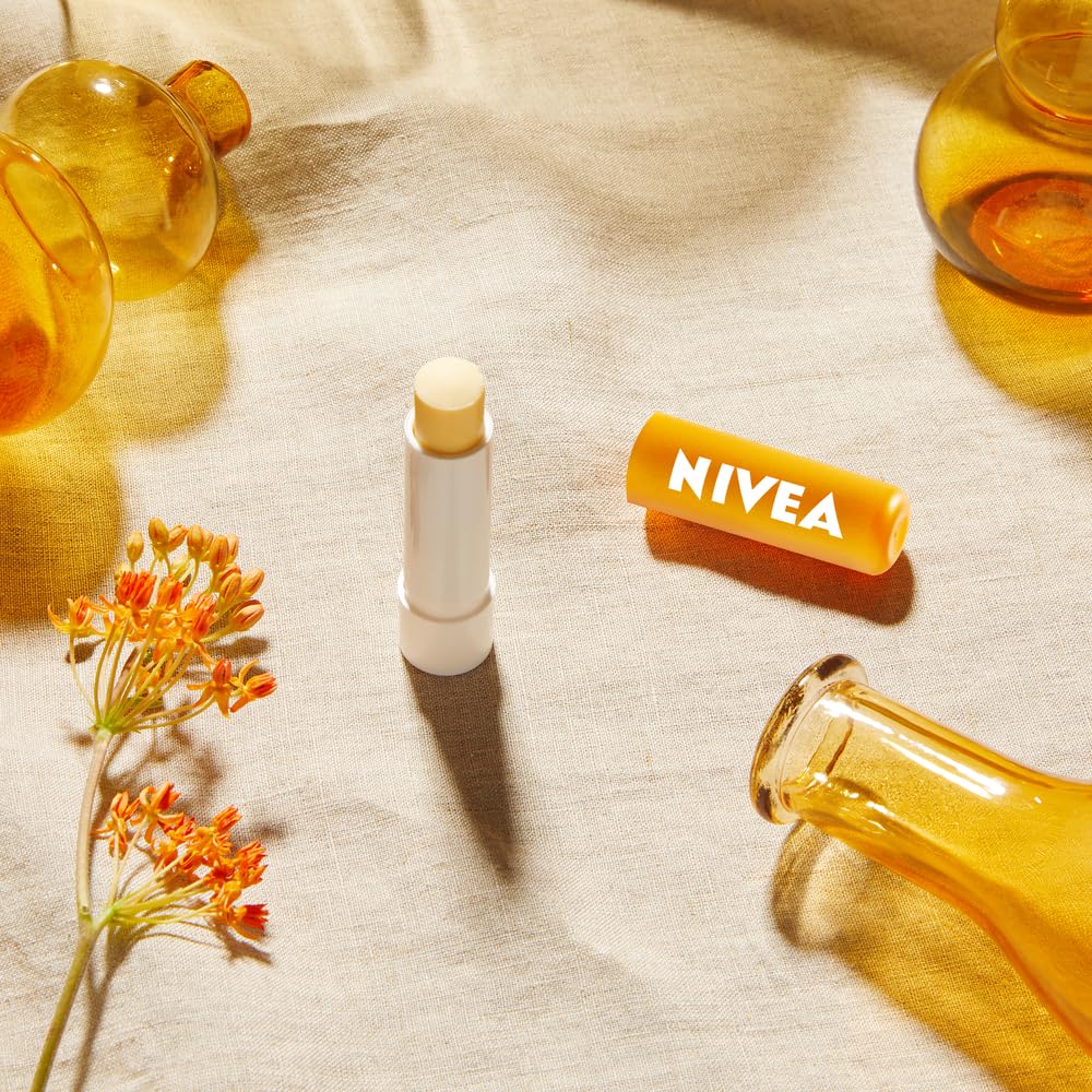 NIVEA Sun Protect Caring Lip Balm (4.8g), Lip Balm with Shea Butter and SPF 30, Protects Against UVA/UVB Rays with 24H Moisture, Lip Care