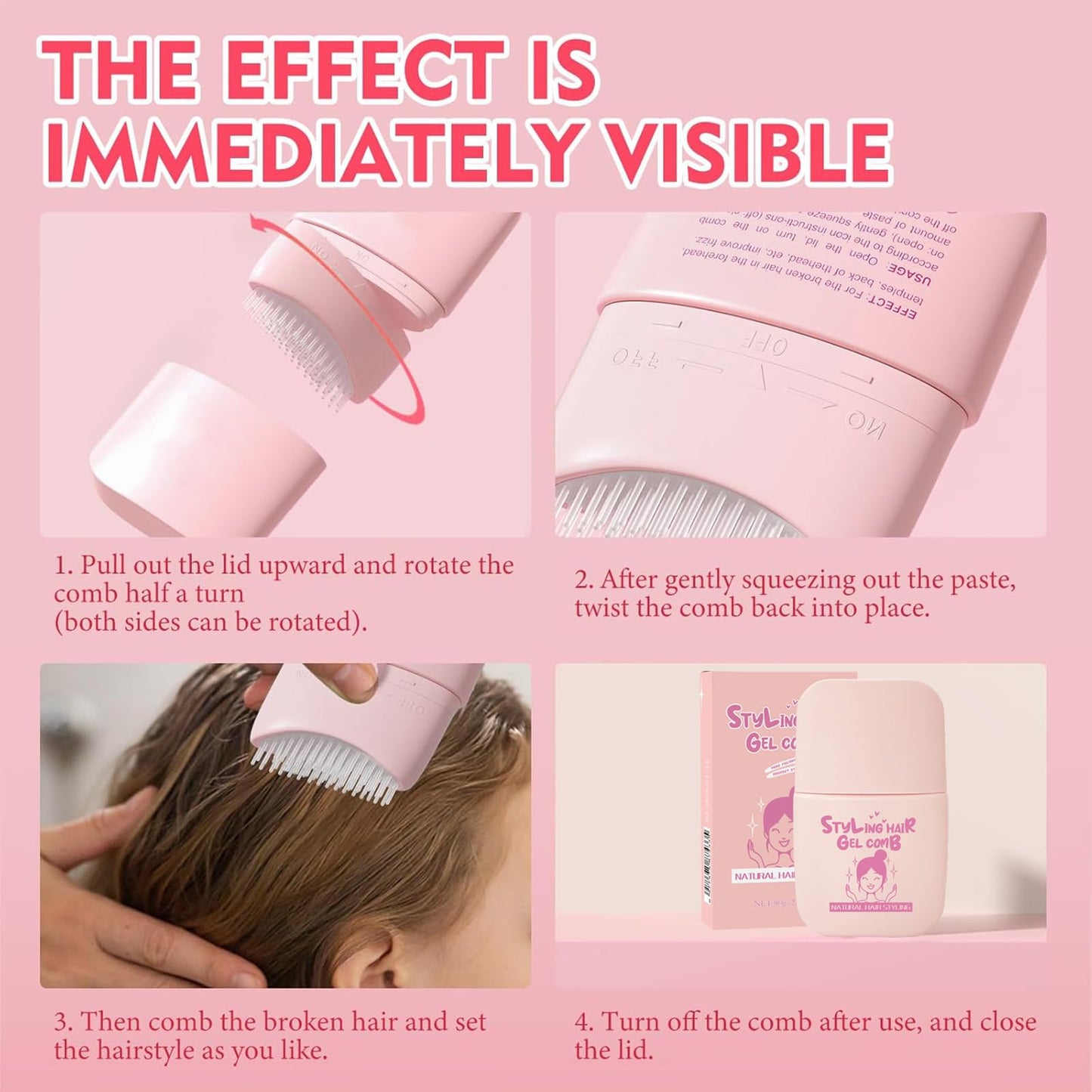 NLFOX Broken Hair Finishing Stick Gel - Kids Hair Gel - Edge Control for Kids - Long Lasting Frizz Control, Natural Ingredients,Suitable for All Hair Styles,Gentle & Easy To Use