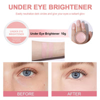 QUIWEN Under Eye Brightener,Under Eye Concealer Full Coverage Eye Highlighter Foundation for Dark Circles,Spot,Long Lasting Under Eye Brightener Concealer,Colour Correcting Primer,Pink Cream Foundation