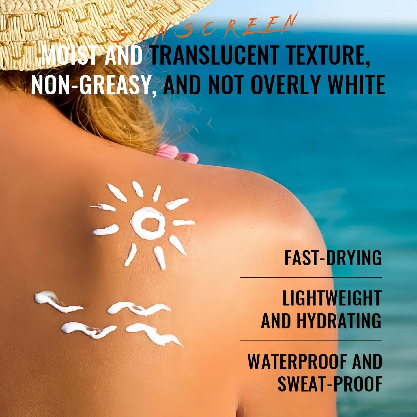 Oumun Sunscreen SPF 50+,PA++++,Face Sun Cream SPF 50,Hydrating Sun Cream,Suncream Factor 50 for F-ace,UVA & UVB Protection Spf 50 Face Moisturiser,Ultra Light & Waterproof Travel S-un C-ream