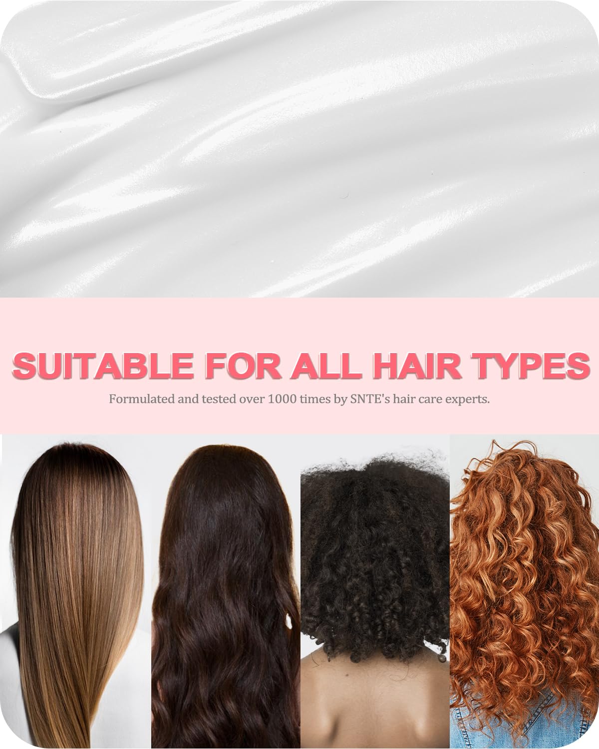 Samnyte Hair Styling Cream, 150 ml, 4-In-1 Styling Cream for Flyaway, Add Shine Hair Smoothing Cream, Non-greasy Fly Away Hair Tamer, Curl Defining Cream, No Chemical Flavor Hair Cream for Slick Back Hair