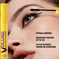 WujialingMM 2 Pcs Bubble Mascara - Colossal Bubble Mascara, Waterproof, Smudge-Proof, Clump-Proof, Volumizing Defining, Create Natural Eyelashes