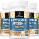 AureaSalus Liposomal Apigenin 600mg, Extra Strength Apigenin Supplement with Fisetin, Quercetin and Theaflavins for Sleep, Relaxation & Mood, Powerful Flavonoid & Antioxidants (60 Count (Pack of 3))