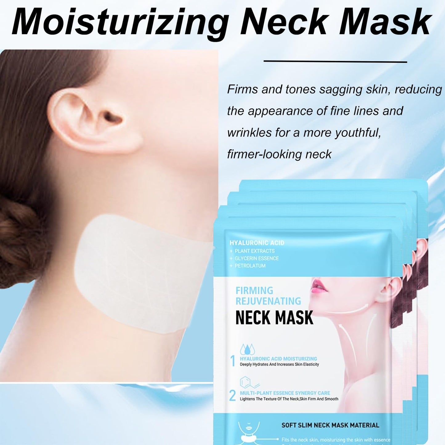 Bavooty Firming Rejuvenating Neck Mask,Neck Tightening &Wrinkle Patches,Moisturizing Mask,Revitalizes and Improves Skin Elasticity for Tired Skin,7pcs