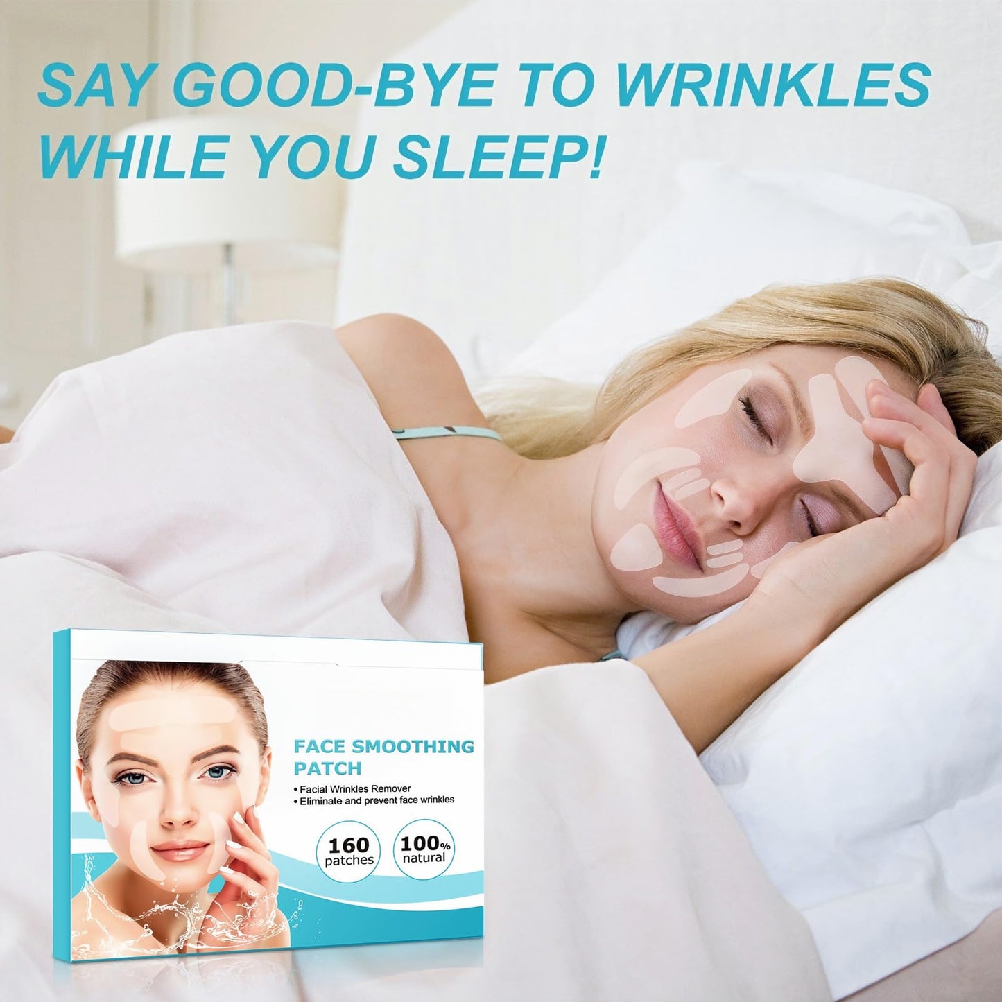 Wormeer Wrinkle Patches - 160 Pcs Pure Collagen Face Tape for Wrinkles, Helps Improve Skin Texture and Enhances a Radiant Apearance, Face Anti Wrinkle Patches for Eye, Mouth, Frontal Region Areas