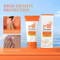 Fankayi Collagen Sunscreen SPF 90 PA+++,Ultra High Protection Sunblock Against UVA/UVB,Factor 90 Sun Cream Face Moisturiser,Ultra Light UV Protetion Face Sunscreen,Sunscreen Fa/ce,Factor 90 Sun Cream