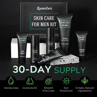 Lumiter Men's Anti-Aging Care Set, Mens Skin Care Sets & Kits, Mens Face Cream, Night Cream, Face Wash & Scrub, Eye Cream, Anti Wrinkle Serum, Gifts for Men, Men Day & Night