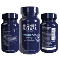 Higher Nature - Immune Plus - Vitamin C, Zinc & Black Elderberry - Supports Immune System - Vegetarian and Vegan Multivitamin - 180 Capsules