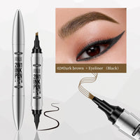 L0famy Eyebrow Pencil, Eyebrows Pen With 4-Fork-Tip & Precise Brush-Tip, 2-in-1 Waterproof Eyebrow Pencil And Eyeliner, Create Natural Hair Like Strokes, Waterproof Eyebrows Pencils For All-Day-Wear