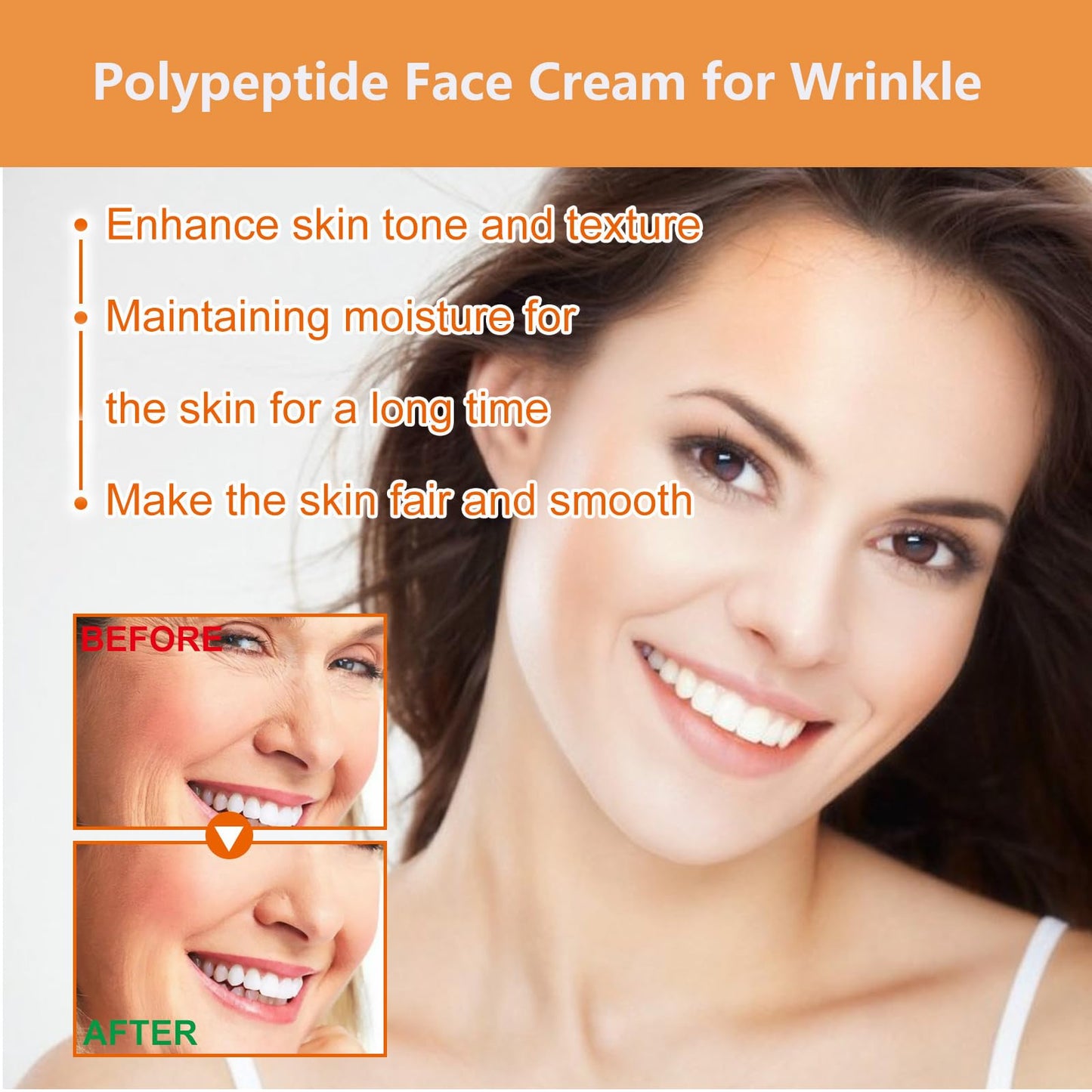 Polypeptide Anti Wrinkle Cream, Firming Anti Aging Face Cream, Skin Care Facial Moisturizer, Face Moisturiser Reduce Fine Lines, Moisturiser Face Women Face Care,Even Skin Tone (50g)