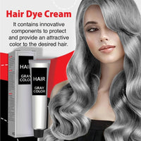 GNAUMORE Silver Gray Hair Dye,Silver Gray Natural Hair Dye Cream,Fashion Permanent Color Cream,Silver Gray Natural Hair Color Cream,Unisex Silver Hair Dye,Grey Permanent Hair Dye, with Two Hair Dye Kits