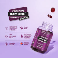 Nutrigums Immune Support 60 Blueberry Flavour Gummies | Two Month Supply | Elderberry Extract 2000mg, Vitamin C 50mg and Zinc 5mg | Vegan Friendly | Suitable for 12+ Years by NUTRIGUMS®