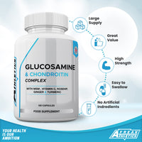 Freak Athletics Glucosamine and Chondroitin High Strength Complex - with MSM, Rosehip, Ginger & Turmeric