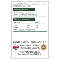 Natures Aid Zinc Picolinate 30 Tablets Pack of 2