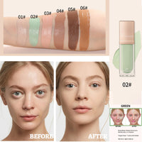 HAORQEE Green Concealer for Redness, Colour Corrector Liquid Concealer, Hydrating Concealer for Dark Circle, Redness, Dullness, Long Lasting Full Coverage Concealer Face Brightener Foundation Liquid Stick