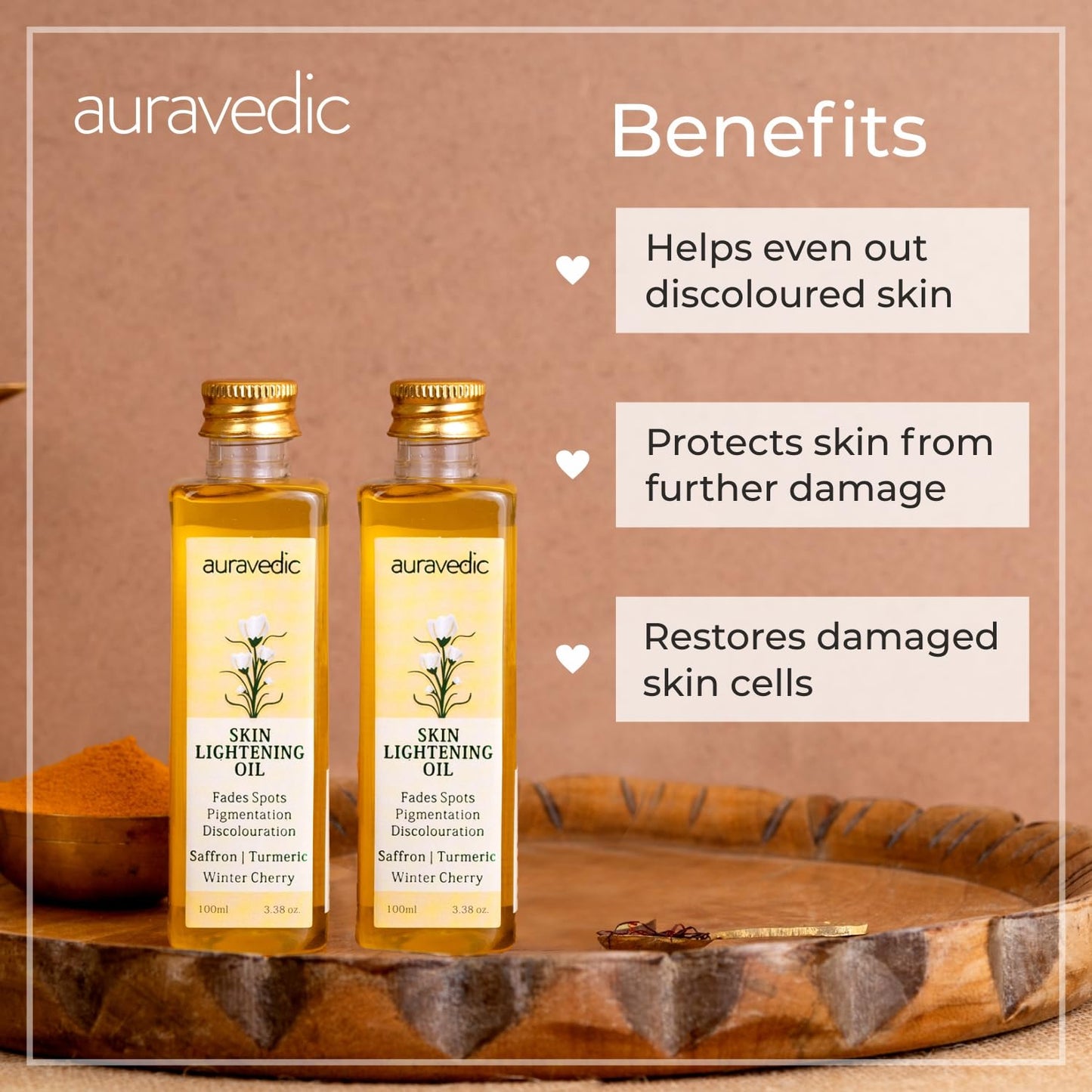 Auravedic Skin Lightening Oil, 100ml (Pack of 2)