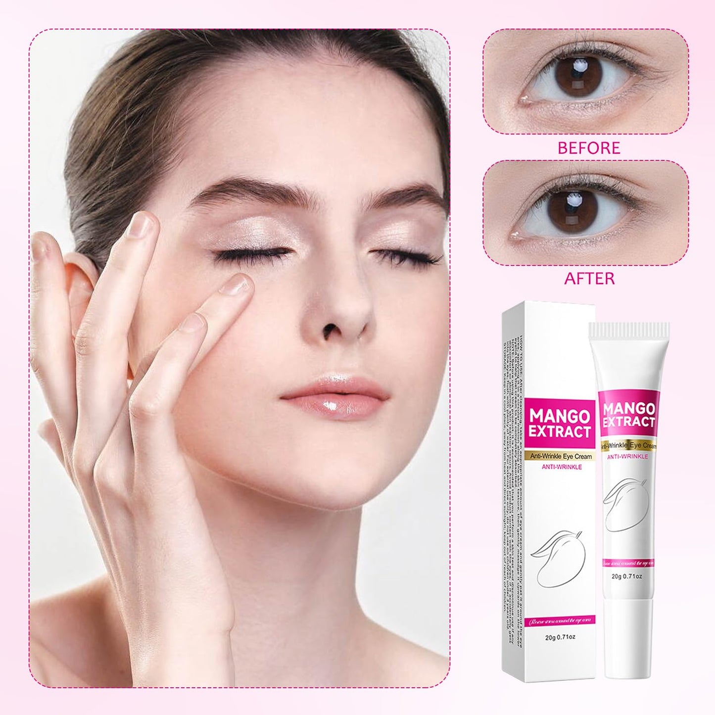3 Sticks Mango Revitalize Eye Cream,Mango Activating and Firming Eye Cream,Firms Skin,Relieve Eyes Bags and Fine Lines, Moisturizes(20g/Stick)