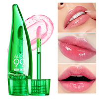HERBINSOLS Aloe Vera Lip Oil - 3pcs Color Changing Lip Balm Set - Long Lasting Hydrating Moisturizing Lip Gloss - Light Texture Non-Sticky Aloe Vera Clear Pink Lip Care Gloss Oil For Women