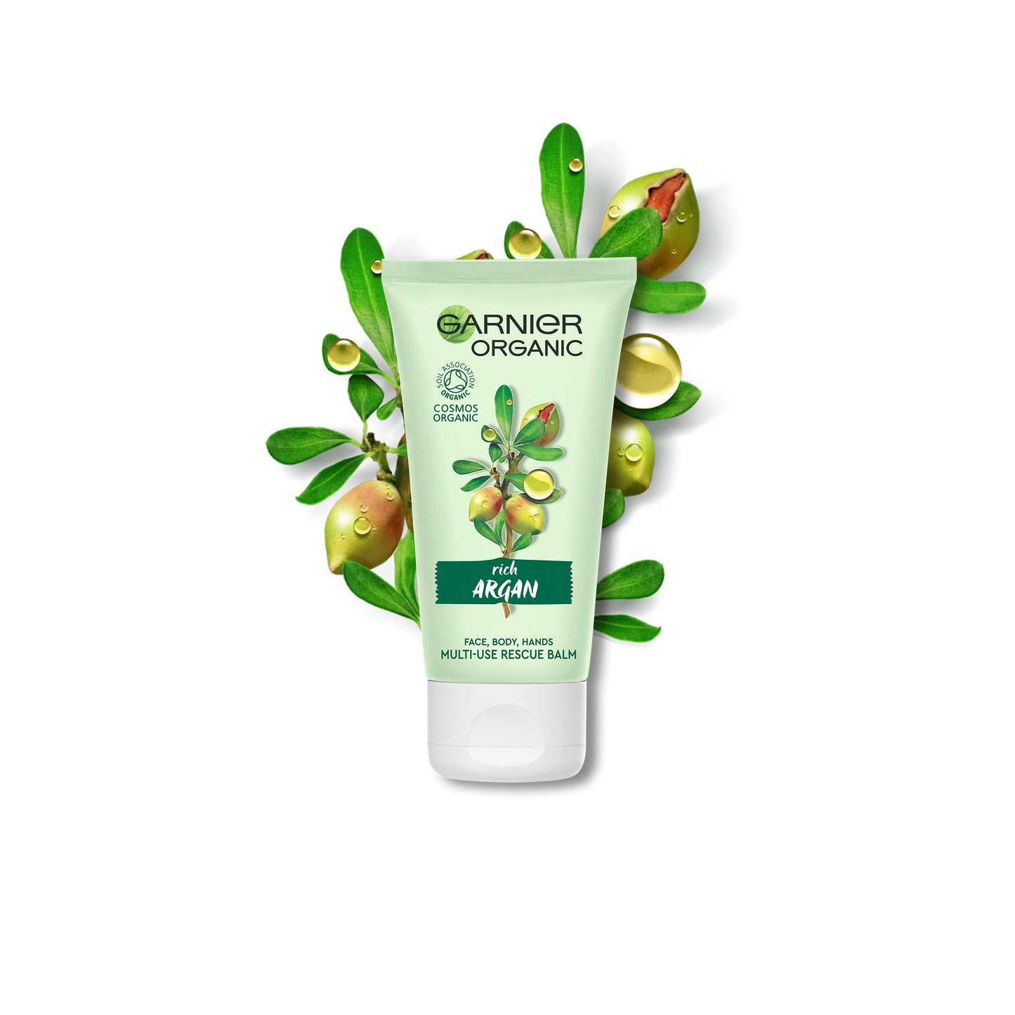 Garnier Organic Argan Multi Use Rescue Balm for Face, Body and Hands, Instantly Nourishes and Soothes Dry Hands & Dry Patches 50 ml