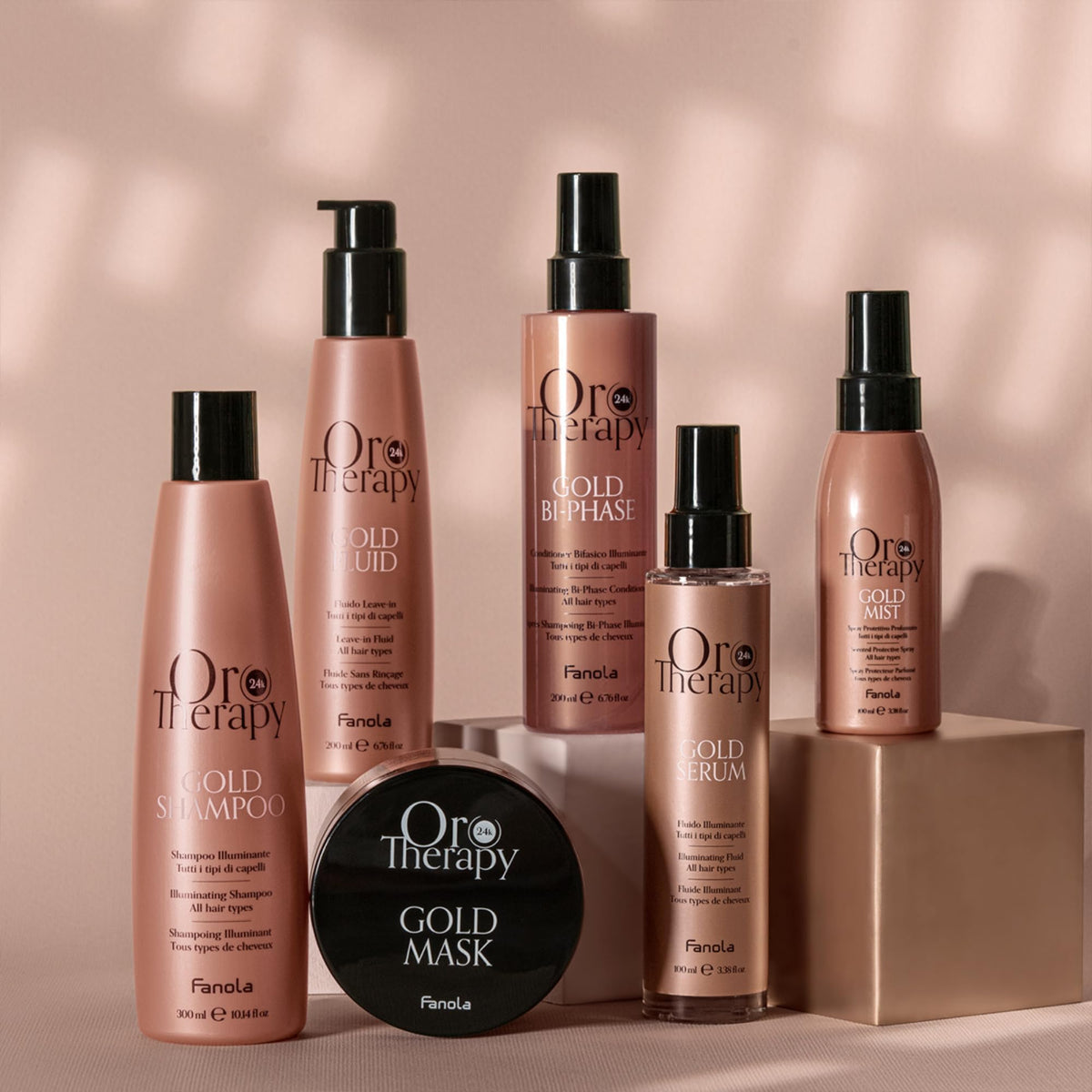 FANOLA Fanola Orotherapy Leave-In Fluid, Hair Treatment Filled with Gold to Improve Hair Manageable Giving Body and Lightness, for All Hair Types, 200ml