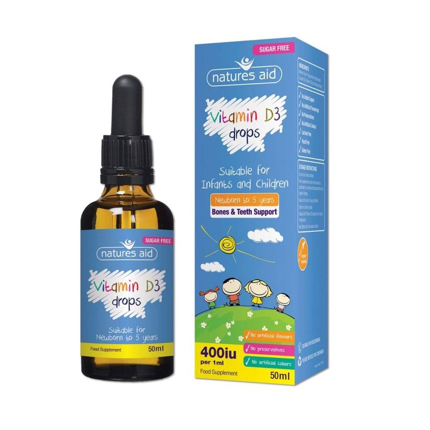 (3 PACK) - Natures Aid - Vitamin D3 400iu Drops | 50ml | 3 PACK BUNDLE