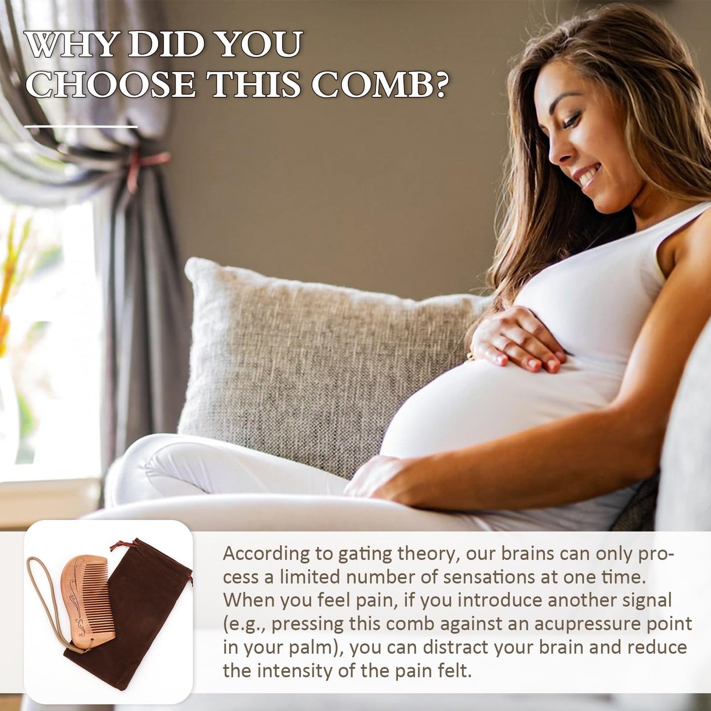 1pcs Natural Birthing Comb for Labor Pain,Labour Comb,Postpartum Essentials,After Birth Essentials for Mum Can be Used for Distraction Relieves,Anxiety,Stressful Situations and Other Pains