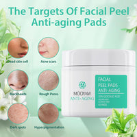 IREV Glycolic Acid Resurfacing Pads 35% for Face and Body- Exfoliating Facial Peel with Vitamins B5, C & E, Green Tea - Glycolic Acid Face Wash for Cleansing Peeling 50 Pads