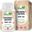 Cheroline Binder Detox & Gut Cleanse Capsules 1500mg, Activated Charcoal Complex with Probiotics, Chlorella & Turmeric, Liver & Digestive Support, Vegan & Natural (90 Count (Pack of 1))