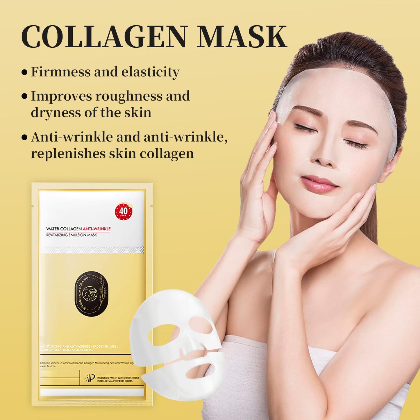 Xumann Biodance Collagen Mask Overnight, Brightening Bio Collagen Face Mask, Moristurizing Anti Wrinkle Face Mask Set with 2PCS Eye Mask