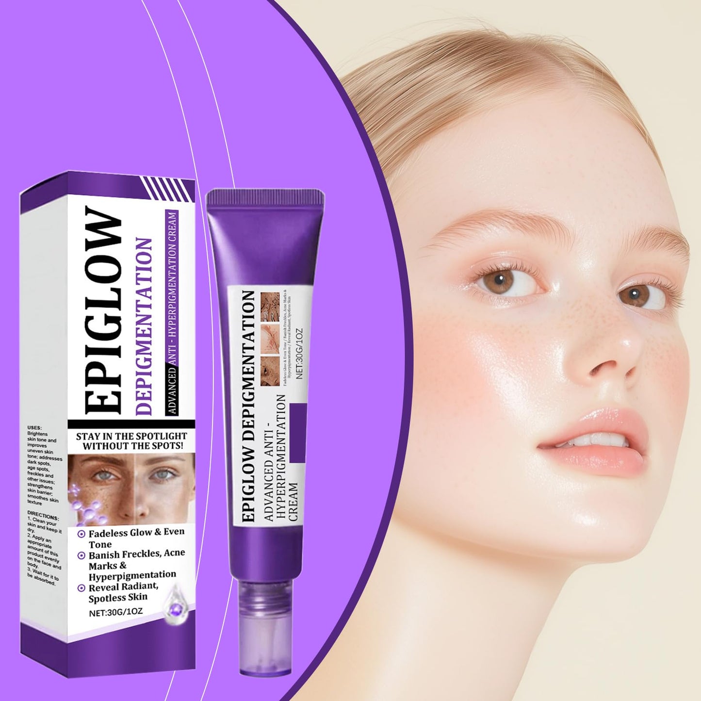 Ninnyi 30g Advanced Anti-Hyperpigmentation Cream, Dark Spots Remover Cream with Facial Massage Board