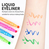 KYDA 4 Color Eyeliner Stamp Liquid Eyeliner, Waterproof & Smudge-proof Colorful Eyeliner pen,Fluorescent Rainbow Eye Liners for Women