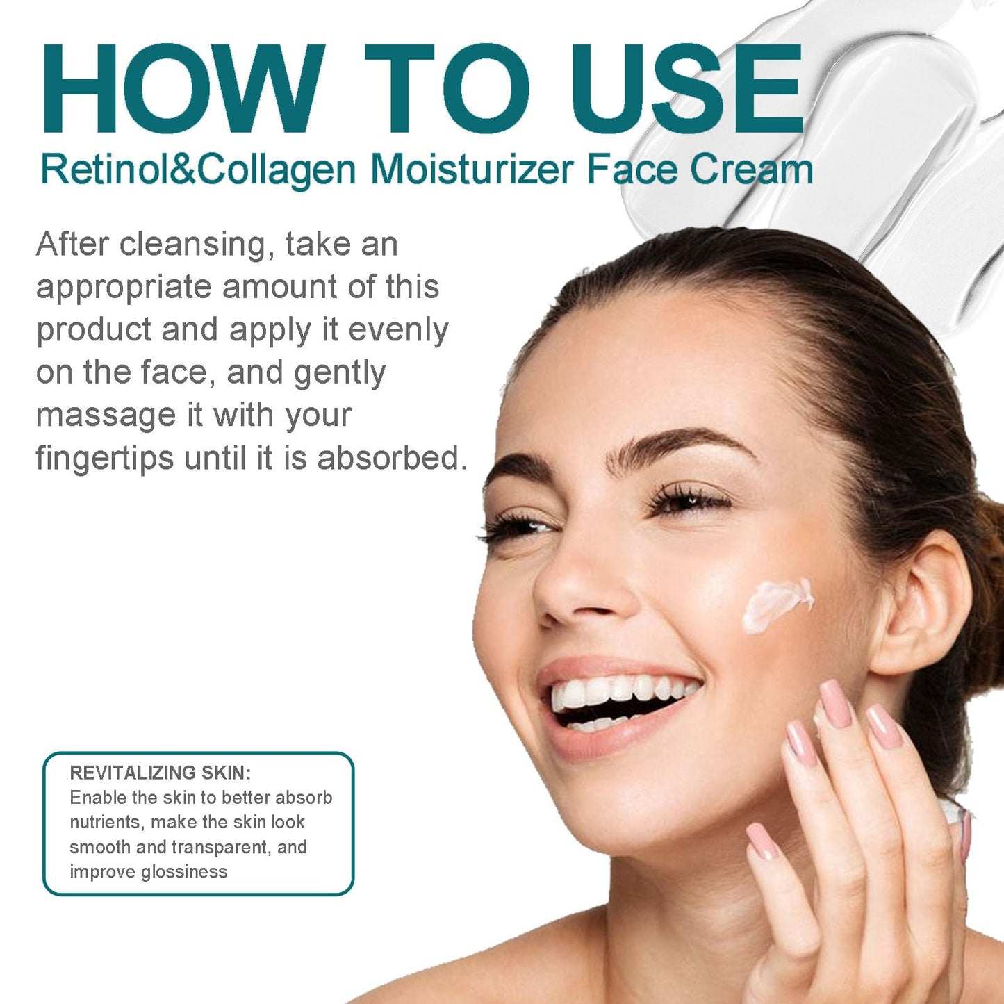 QEUTKEZS Advanced Retinol Collagen Cream for Face with 5% Hyaluronic Acid Anti-Aging Retinol Cream Anti-Wrinkle Reduce Fine Lines Lifting and Firming Cream 24-Hour Facial Care Suitable For Most Skin Types 50ml