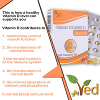 VED VITAMIN D3 2000 IU SOFTGEL CAPSULE | 30 Days supply