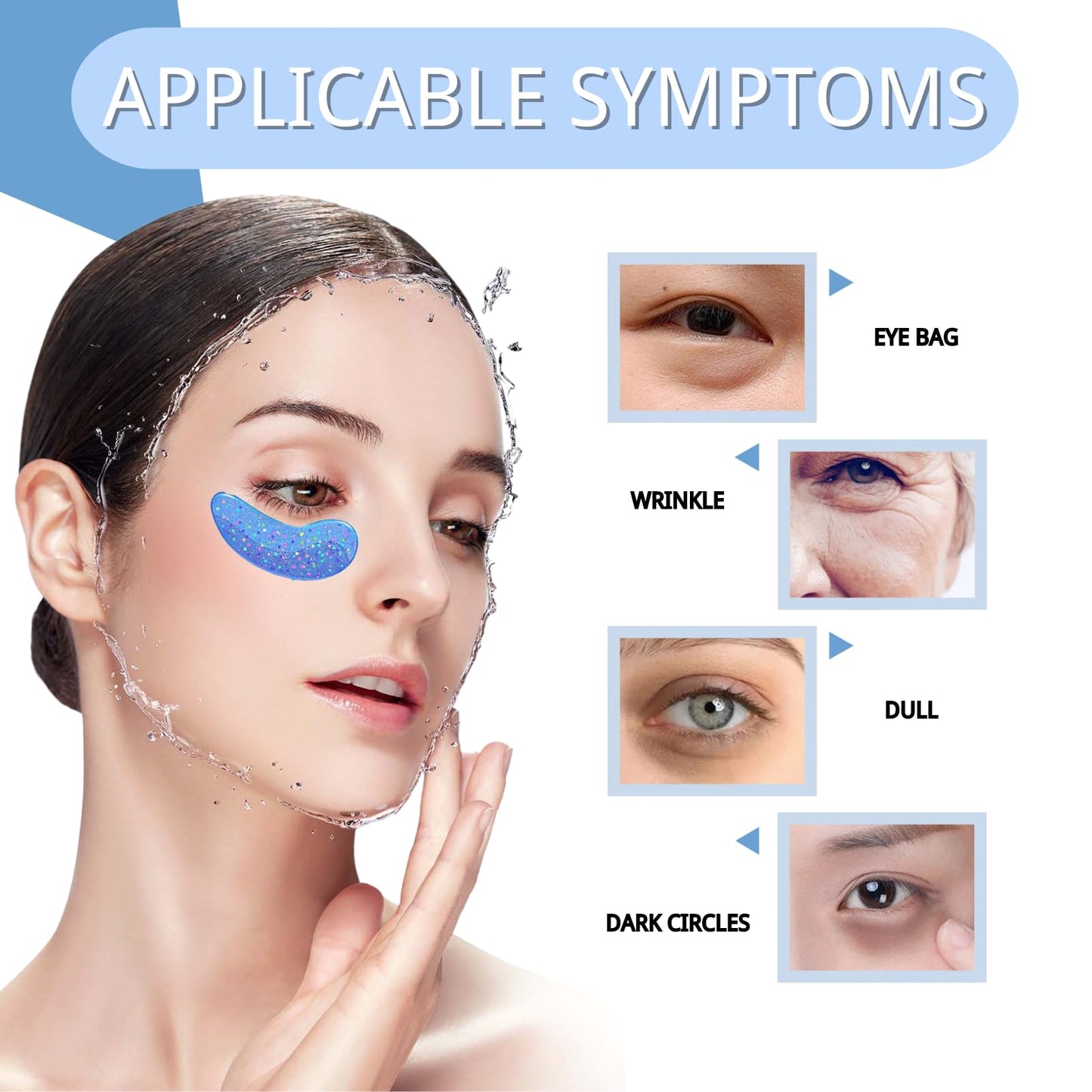 IZBEAUVO Under Eye Patches,Eye Patch with Natural Marine Collagen, Pearl Natural Gel Eye Mask,Hyaluronic Acid Eye Patches for Puffy Eyes,Dark Circles & Puffiness,Skincare,Independent Package 12 PIECES