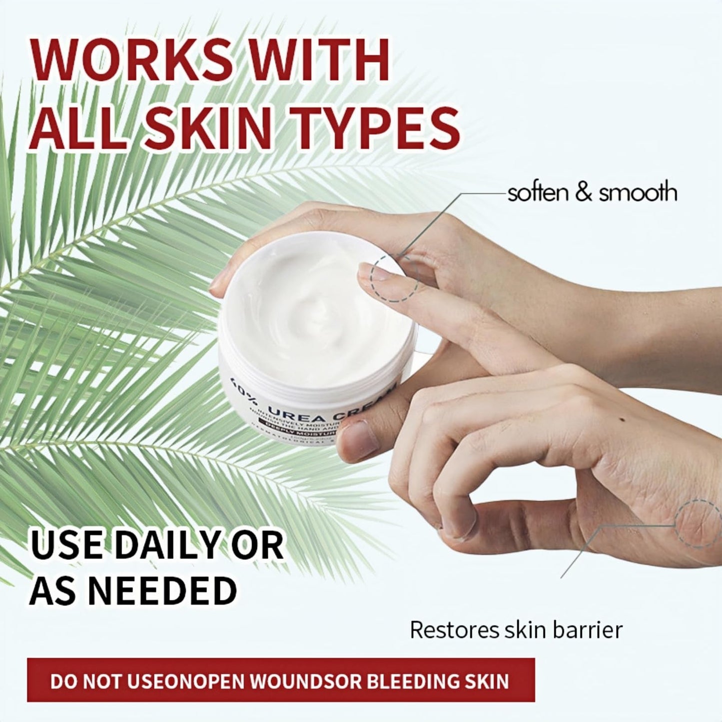 40% Urea Cream - Hand & Foot Creams, Urea Foot Cream Fast-Acting Cracked Heel Repair, Hydrating Lotion for Cracked Heels and Dry Skin Deep Moisturizing, Softens Calluses, Nourishes Rough Skin