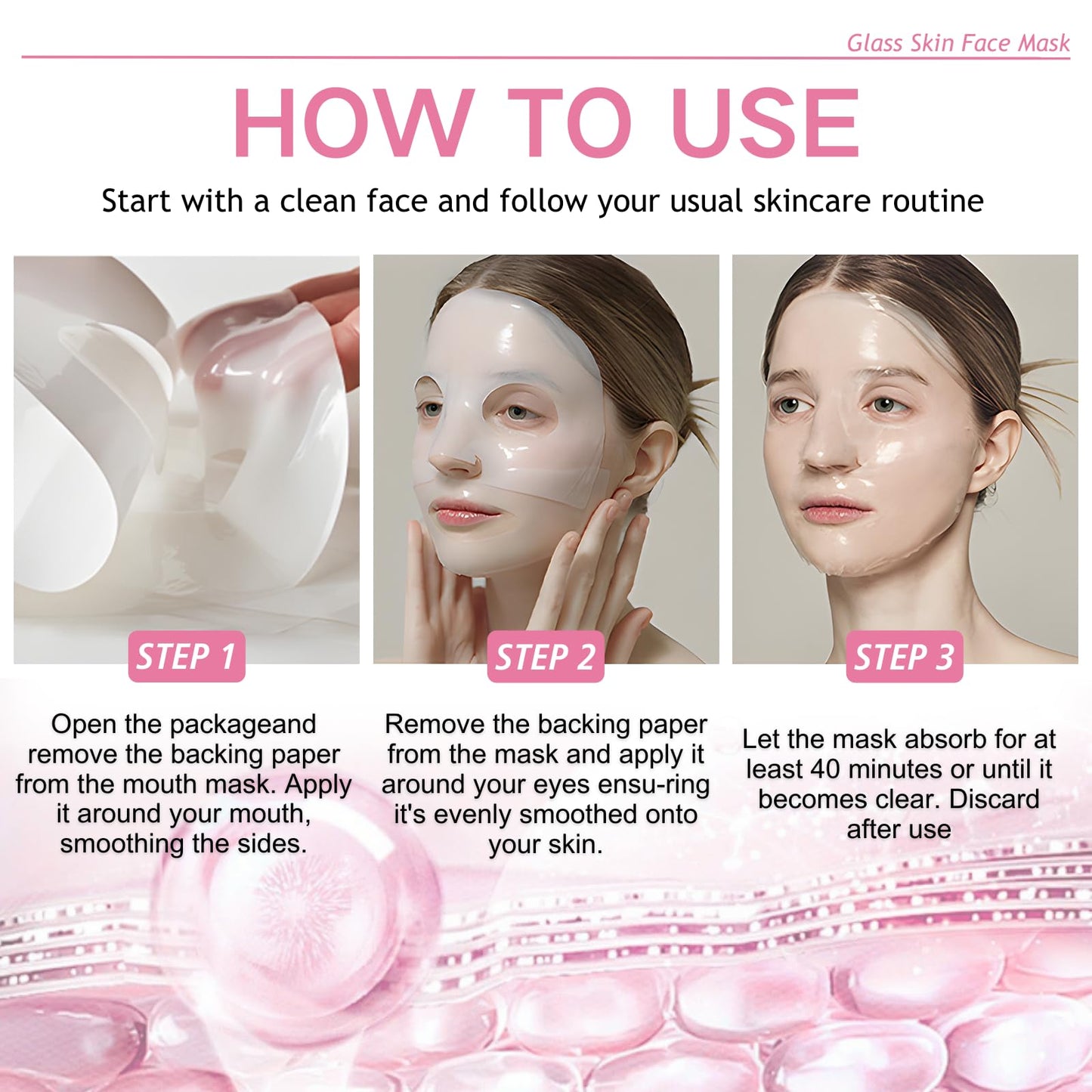 8pcs Glass Skin Mask, Anti Wrinkle Deep Collagen Mask, Skincare, Mothers Day Gifts Idea for mom, Korean Glass Skin Face Mask, Hydrating For Facial Care, Elasticity Improvement, Anti Aging