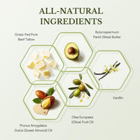 Beef Tallow Skin Care, Whipped Tallow Face Cream, Beef Tallow Moisturiser for Face & Body, Natural Grass Fed Beef Tallow, Skin Care Cream for Dry Skin, Vanillin, 120g