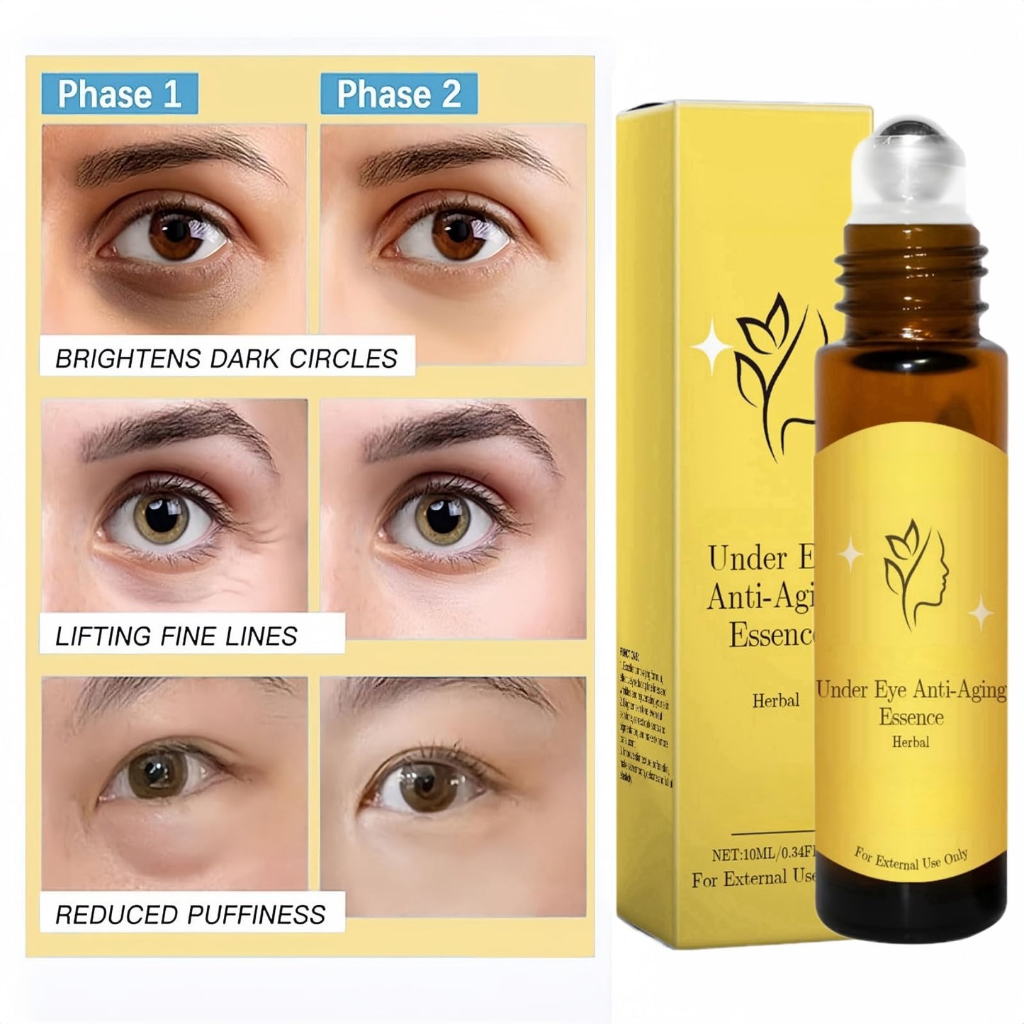 Jinjiar Rollerball Castor Oil,Castor Oil and Frankin-cense Eye Roller Ball Oil,Eye Cream for Dark Circles and Puffy Eyes,Rollerball for Eyes,Castor Oil for Skin,Eye Cream Anti Aging,Castor Oil Eye Roller