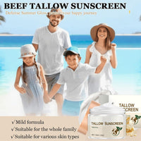 Yoowan Beef Tallow Sunscreen Spf 50,Beef Tallow Face Cream,Tall-Ow Sunscreen,Deeply Nourishing And Moisturizing,Rebuild The Natural Skin Barrier,Instant Sun Protection For Face & Body,Outdoor Daily Defence