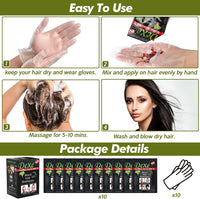 NATUREGURU Black Hair Shampoo Instant Black Natural Ingredients Hair Dye Shampoo Semi-Permanent Black Hair Color Easy to use Long lasting