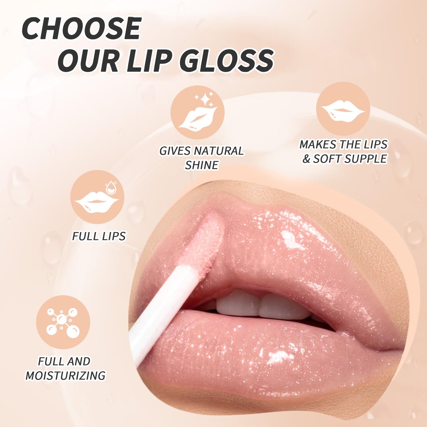 Skynest 4 Pcs Hydrating Lip Gloss, ICE/MOON/SILK/PETAL High Moisturizing Oil Tint with Hyaluronic Acid, High Shine for Plumper Looking Lips (#A)
