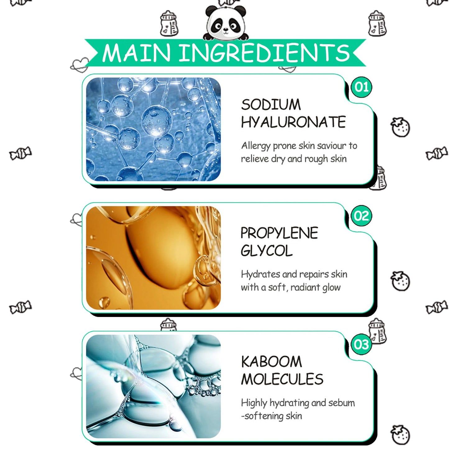 KAYZON Sheet Masks, Face Masks Skincare,3Pcs Face Masks Set, Beauty Facial Mask Kids Face Masks Birthday Party Gifts for Women, Kids Girls Skincare - Hydrate, Brighten, Moisturize, Soothe for All Skin Types