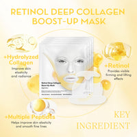 Fashion Base Deep Collagen Retinol Tension Boost Up Mask Set, 4PCS Deep Collagen Face Tightening and Lifting Mask for Forehead Wrinkles,V-Line,Smile Line & Korean Skin Care (8PCS-PACK OF 2, Retinol-2)