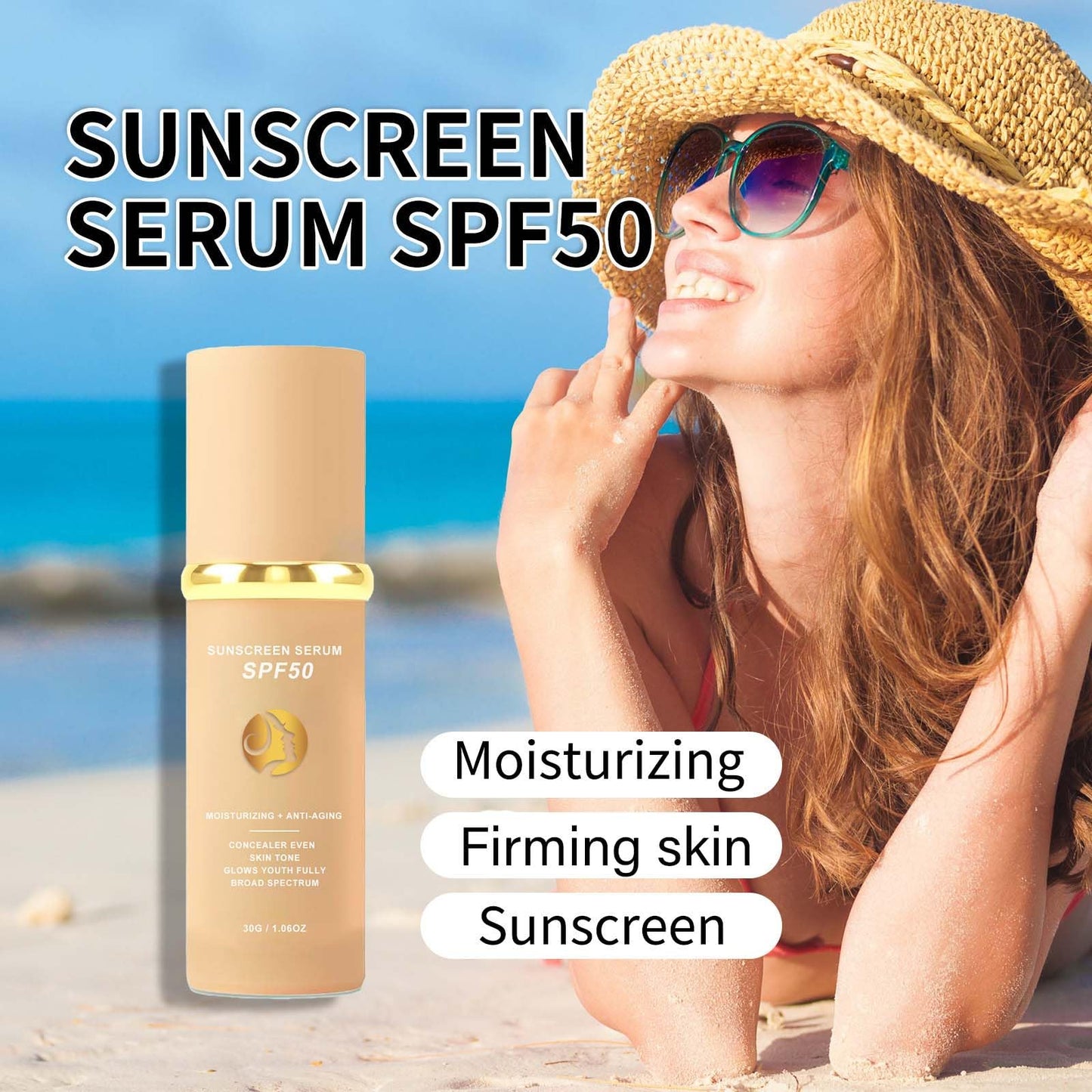Eveloveu 4-in-1 Color Changing Foundation Serum - Concealer, Moisturizer, SPF50 Sunscreen, Liquid Hyaluronic Acid - Full Coverage Skincare for Moisturizing - 24Hr Hydration - 30ml (1pc)