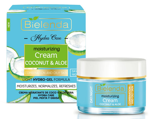 Hydra Care Coconut and Aloe Moisturizing Light Cream for Combination Skin Bielenda