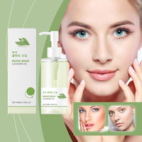 ISBEAUSOLS Korean Mung Bean Cleansing Oil - Make Up Remover - Oil Cleanser with Mung Bean Jojoba & Green Tea - Cleansing Oil For Face Remove Blackheads - Suitable for Sensitive Skin Korean Skincare