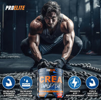 ProElite Creatine Monohydrate Powder 300g Micronised Flavoured & Vegan Creatine Powder for Post & Pre Workout Creatine Supplements by PROELITE (300g, Strawberry Mango)