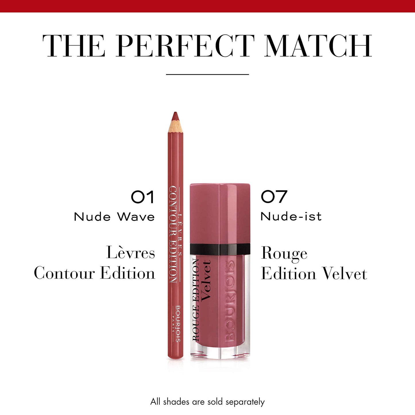 Bourjois Levres Contour Edition Lip Liner and Pencil 1 Nude Wave Nudes, 1.14g, 330011