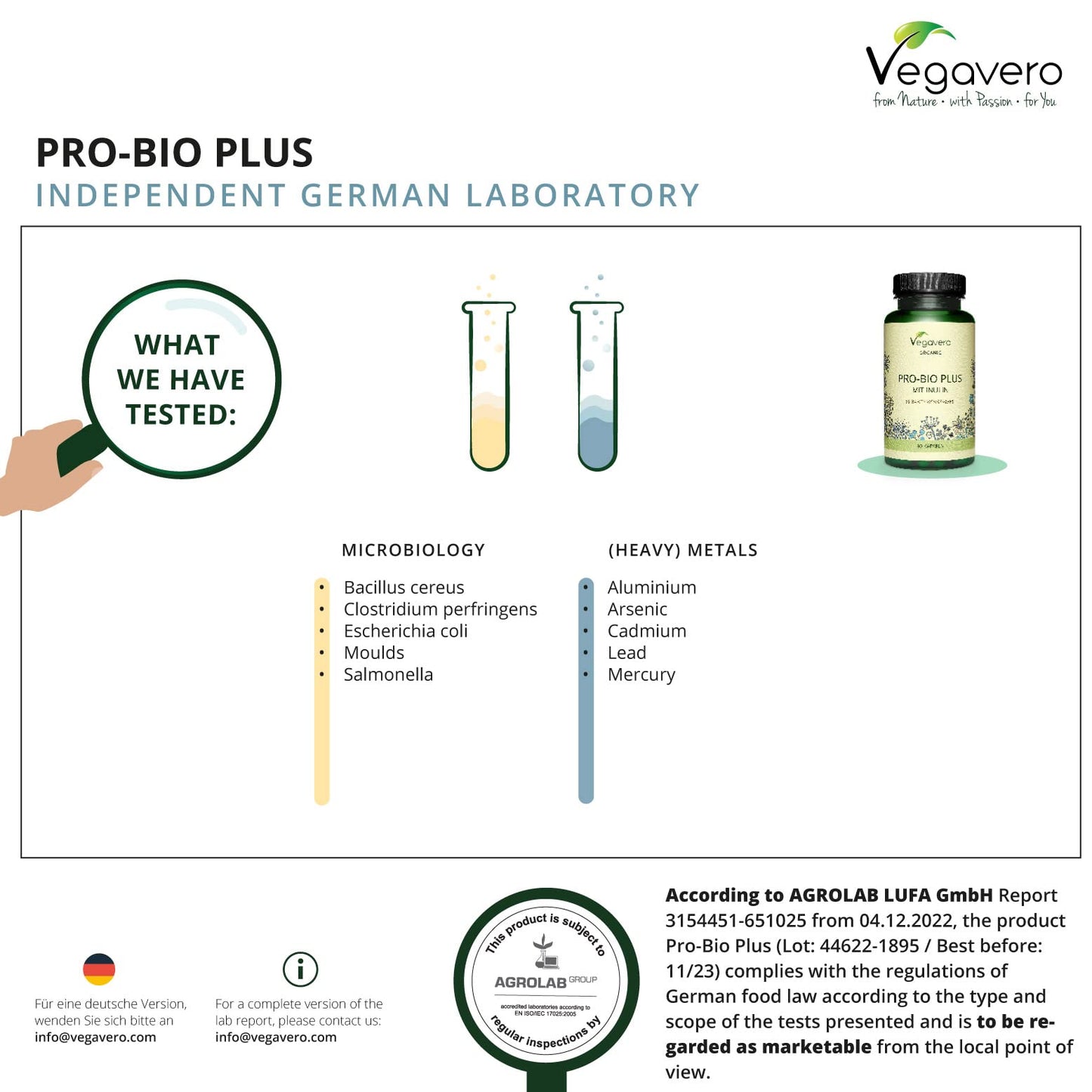Probiotics & Prebiotics Vegavero® | 100% Organic | 10 Strains (Lactobacillus + Bifidobacterium) | 4 Billion Active Bacteria & Inulin from Agave | 90 Vegan Capsules | NO Additives